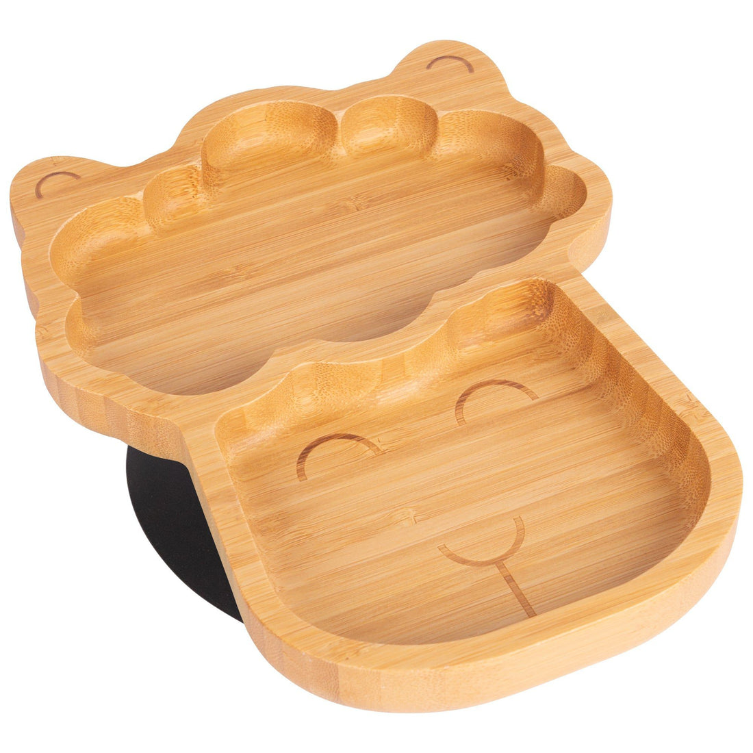 Lenny the Llama Bamboo Plate with Black Suction Base