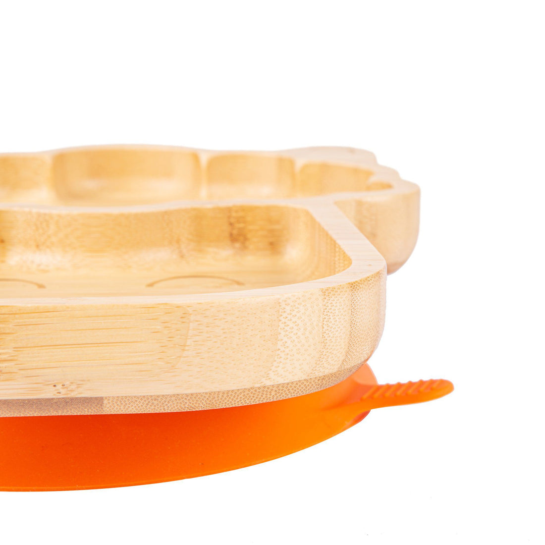 Lenny the Llama Bamboo Plate with Orange Suction Base