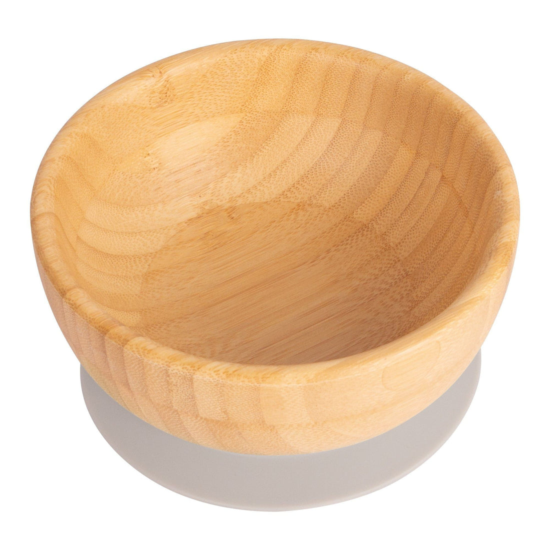 Bamboo Bowl with Grey Suction Base