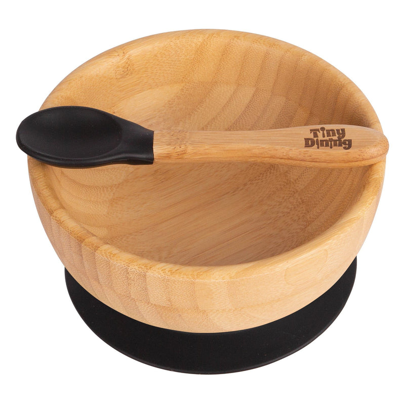 Bamboo Suction Bowl & Spoon Set - By Tiny Dining