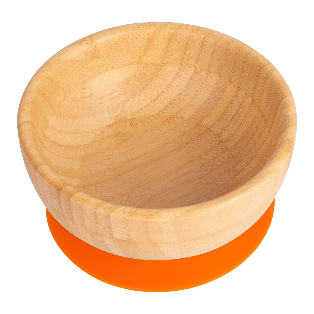 Bamboo Bowl with Orange Suction Base