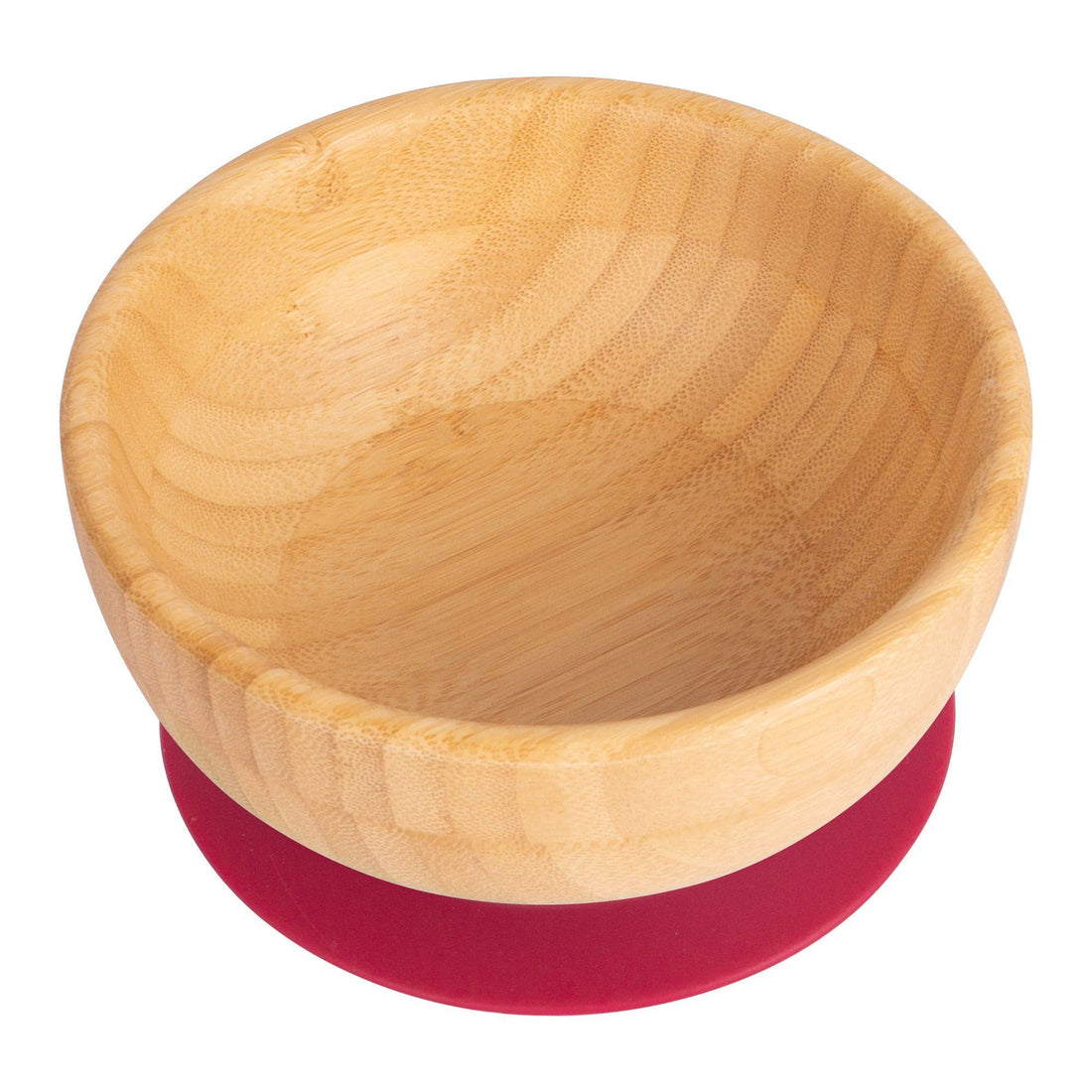 Bamboo Bowl with Red Suction Base