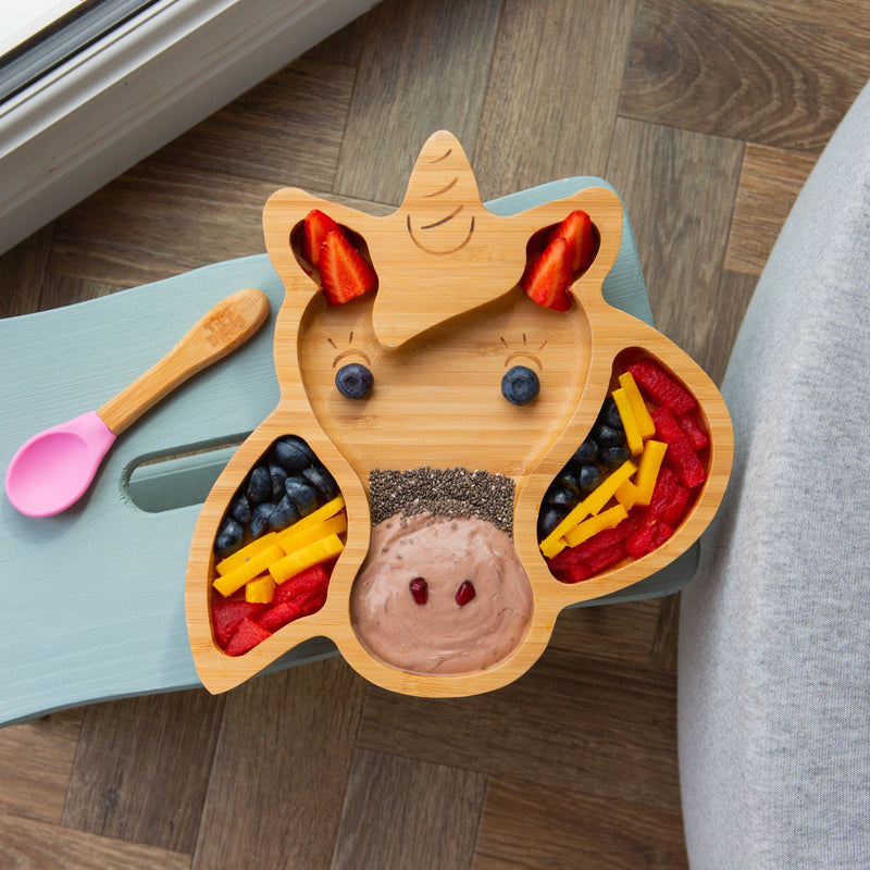 Bella The Unicorn Bamboo Suction Plate - By Tiny Dining