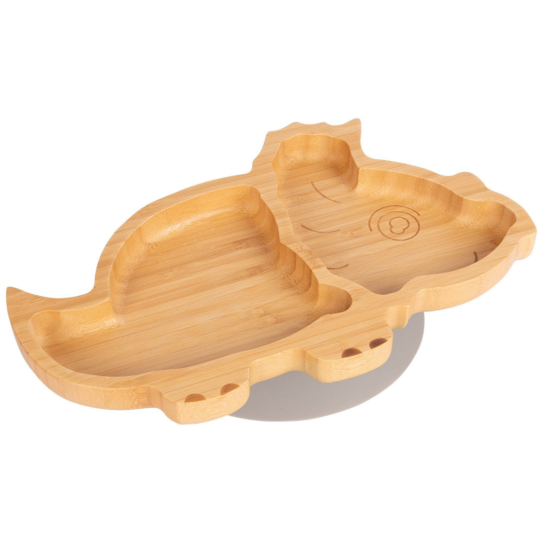 Dani the Dinosaur Bamboo Plate with Grey Suction Base