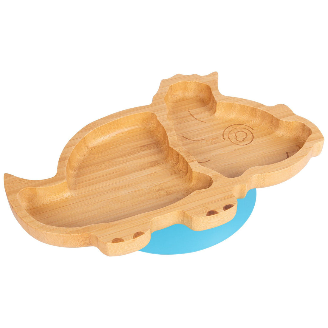 Dani the Dinosaur Bamboo Plate with Blue Suction Base