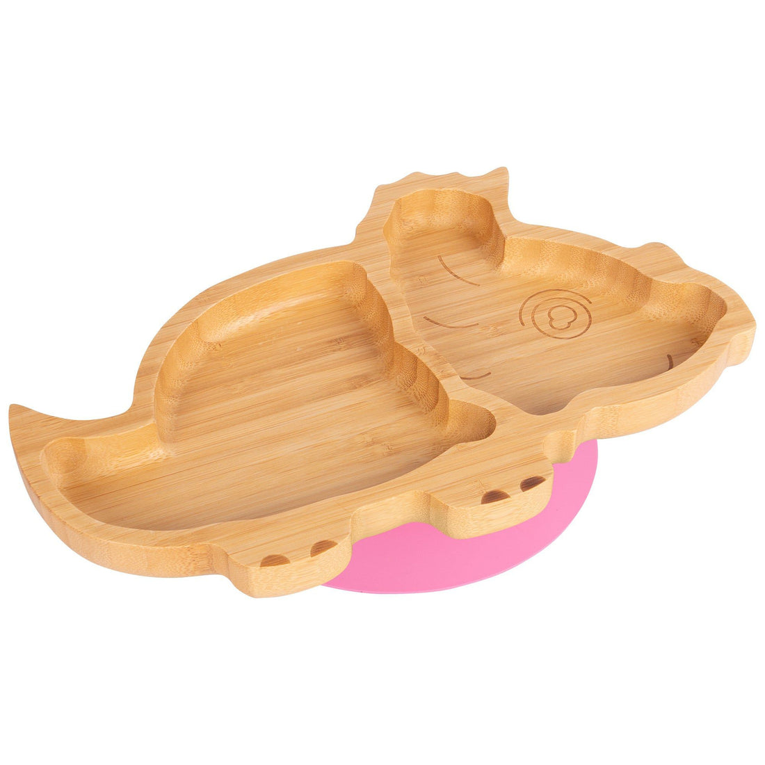 Dani the Dinosaur Bamboo Plate with Pink Suction Base