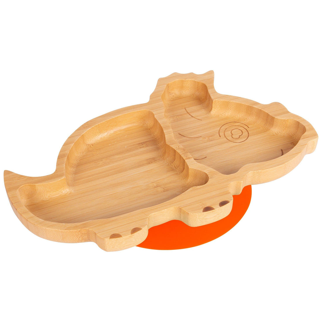 Dani the Dinosaur Bamboo Plate with Orange Suction Base