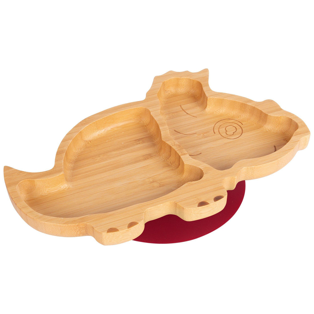 Dani the Dinosaur Bamboo Plate with Red Suction Base