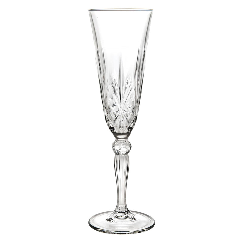 160ml Melodia Glass Champagne Flutes - Pack of 6 - By RCR Crystal