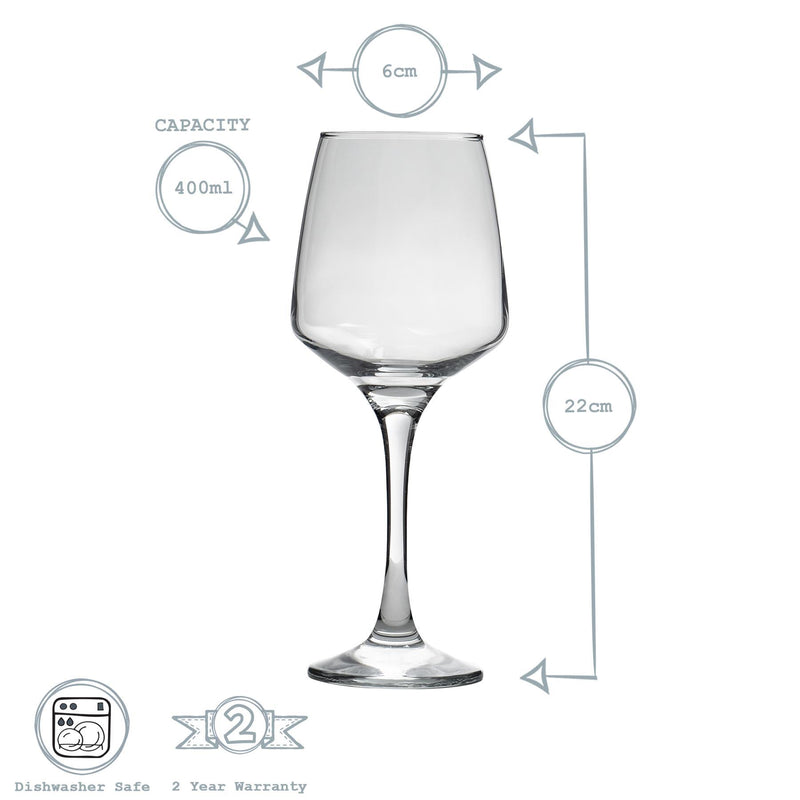 400ml Tallo Wine Glasses - Pack of Six - By Argon Tableware