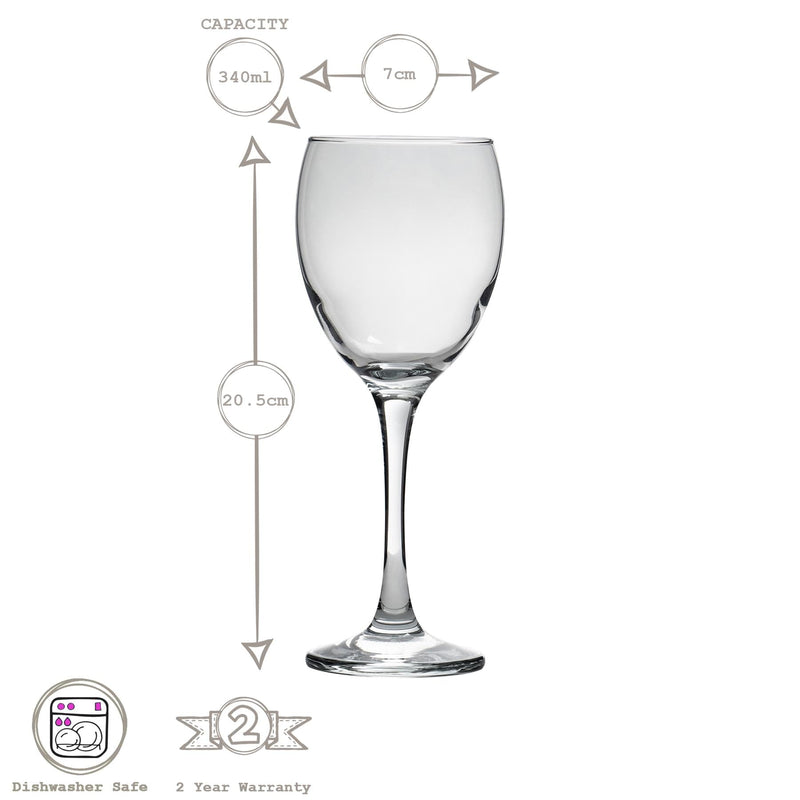 340ml Venue Wine Glasses - Pack of Six - By LAV