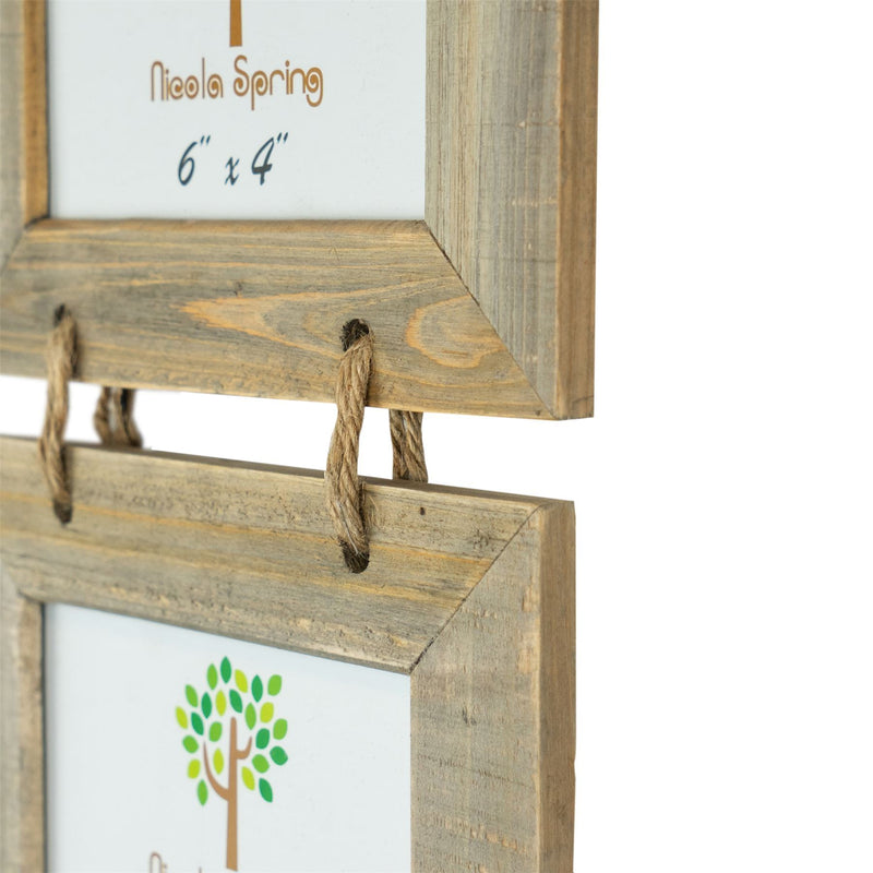 7" x 5" Wooden Hanging Triple Photo Frame - By Nicola Spring