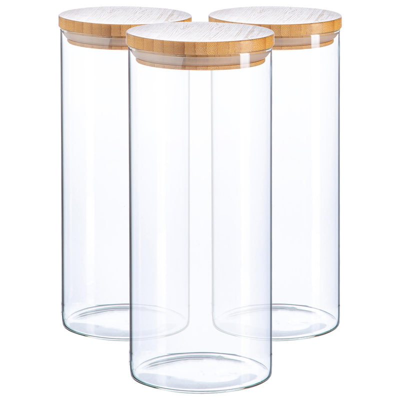 1.5L Scandi Storage Jars with Wooden Lids - By Argon Tableware