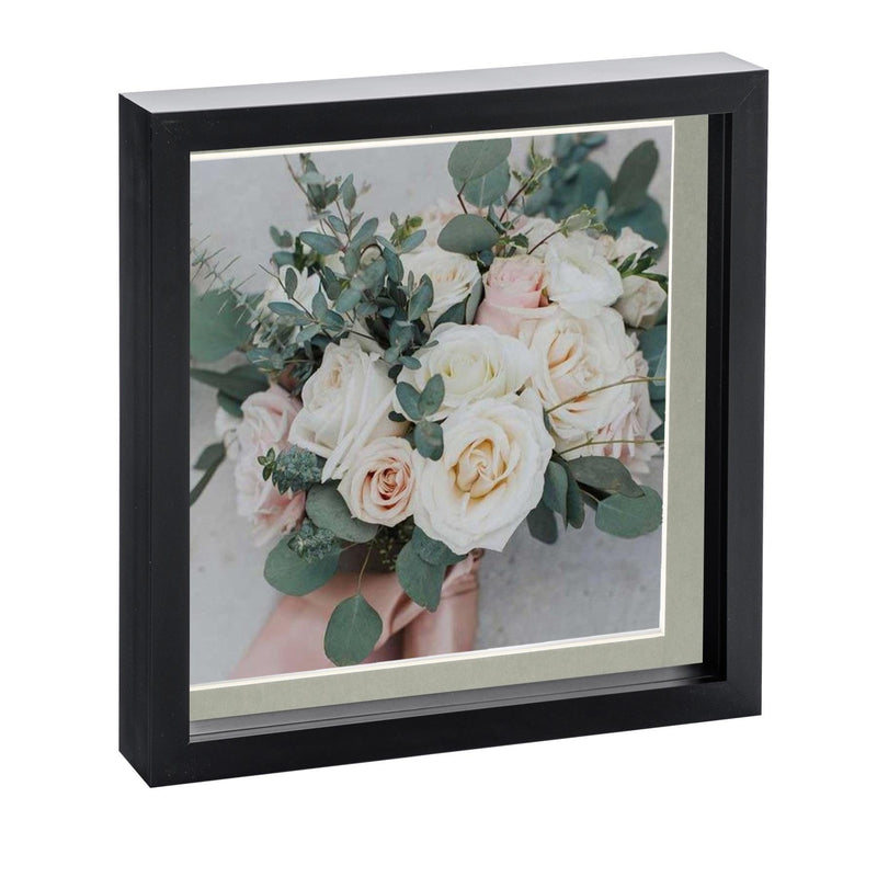 10" x 10" Black 3D Box Photo Frame - with 8" x 8" Mount - By Nicola Spring