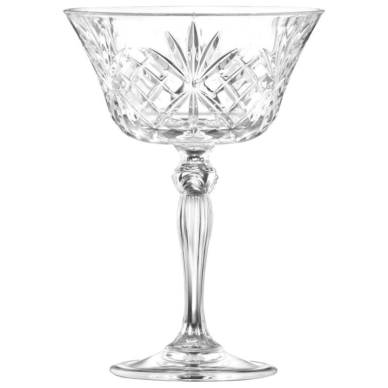 260ml Melodia Glass Champagne Saucers - Pack of 6 - By RCR Crystal