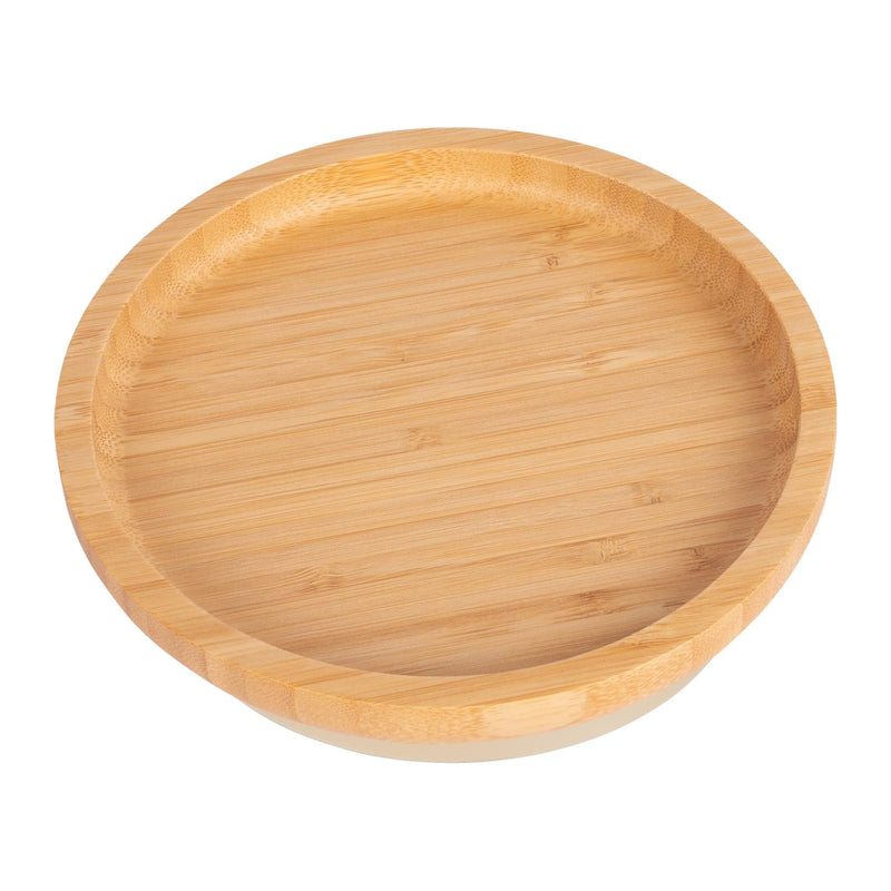 Round Open Bamboo Suction Plate - By Tiny Dining