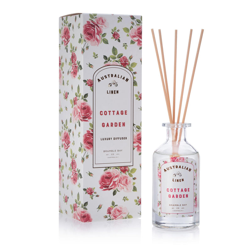 180ml Cottage Garden Australian Linen Scented Reed Diffuser - By Bramble Bay