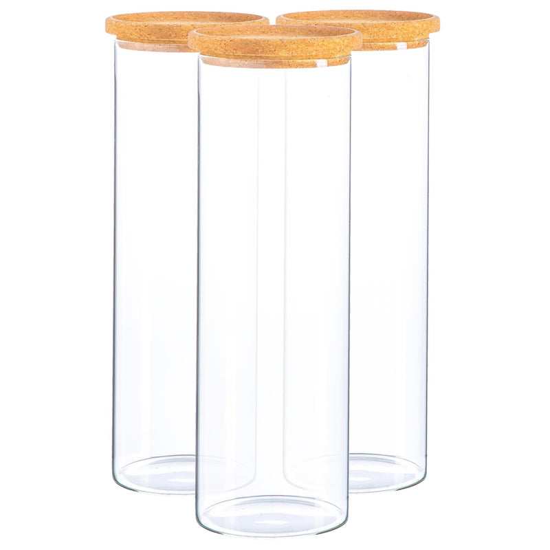 2L Scandi Storage Jars with Cork Lids - Pack of 3 - By Argon Tableware