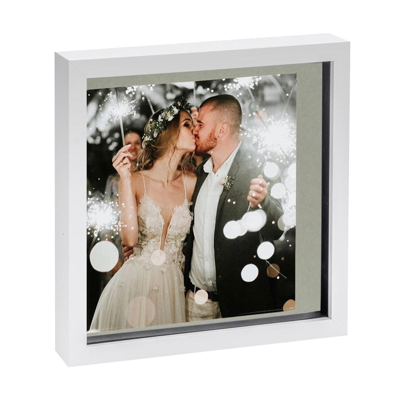 10" x 10" White 3D Box Photo Frame - with 8" x 8" Mount - By Nicola Spring