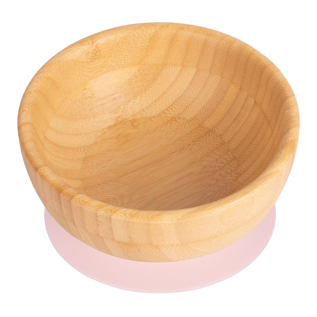 Bamboo Bowl with Pastel Pink Suction Base