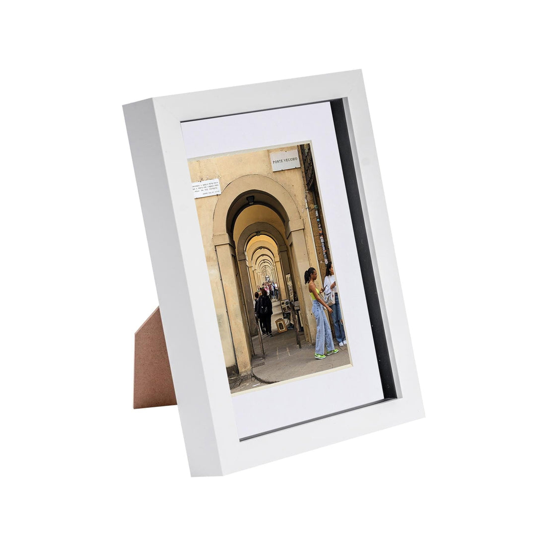 White A5 (6" x 8") Shadow Box Photo Frame with 4" x 6" Mount