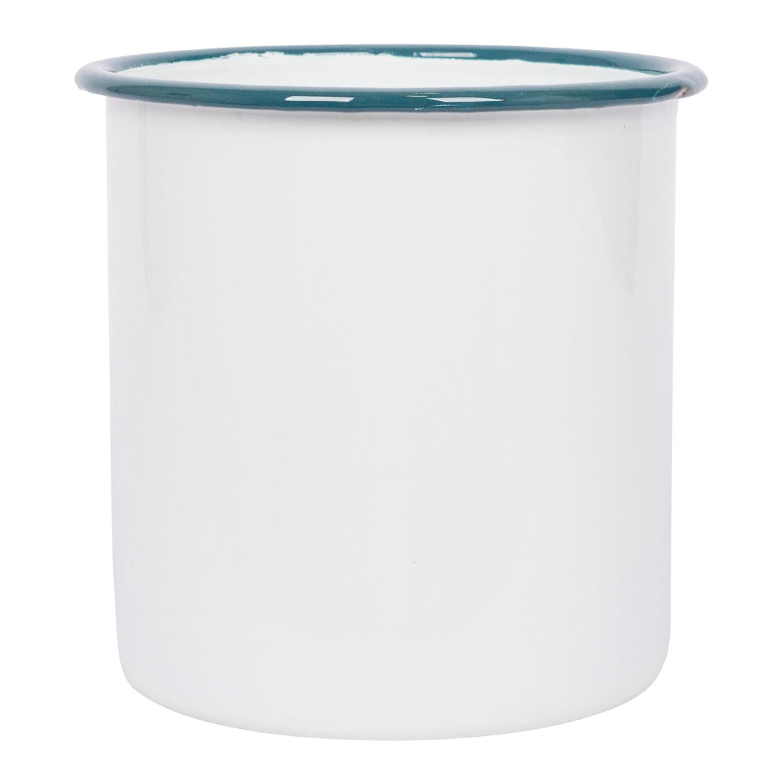 15.5cm White &amp; Green Enamel Utensil Holder