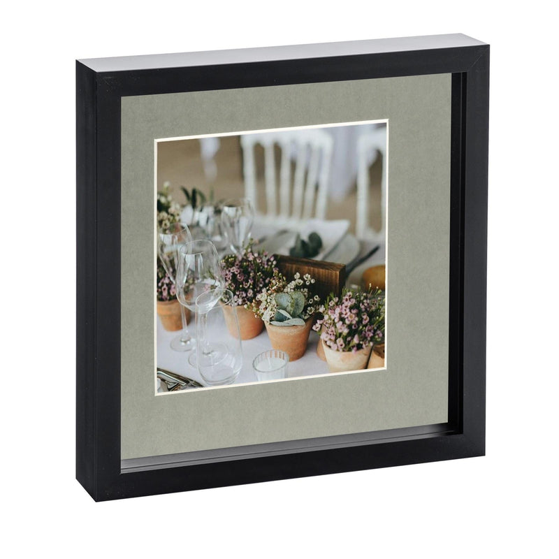 10" x 10" Black 3D Box Photo Frame -  with 6" x 6" Mount - By Nicola Spring