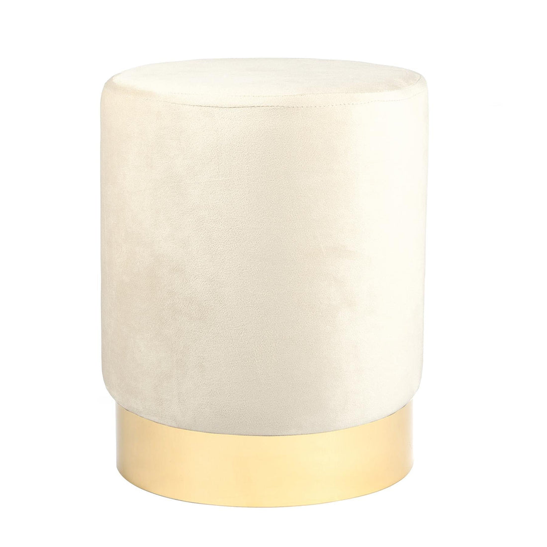 Cream Round Velvet Footstool