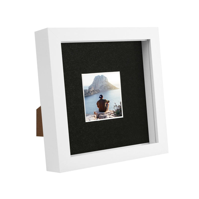 6" x 6" White 3D Box Photo Frame - with 2" x 2" Mount - by Nicola Spring