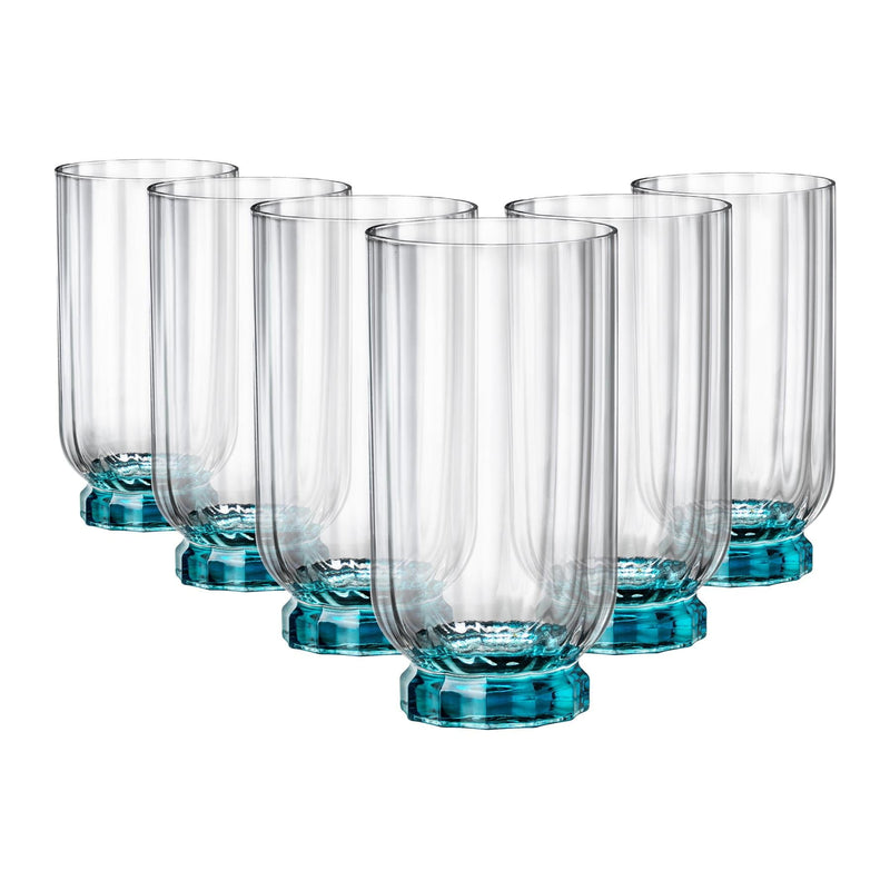 430ml Florian Highball Glasses - Pack of Six  - By Bormioli Rocco