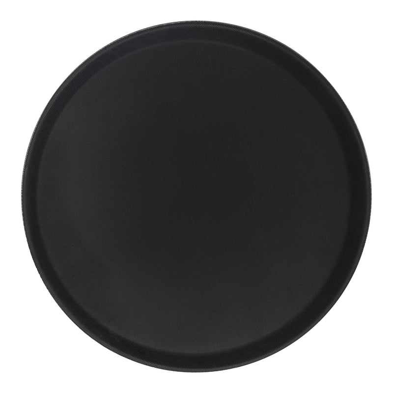 Black 35.5cm Round Non-Slip Serving Tray - By Argon Tableware