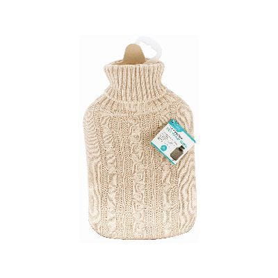 Cream 1.8L Hot Water Bottle & Cable Knit Cover - By Ashley