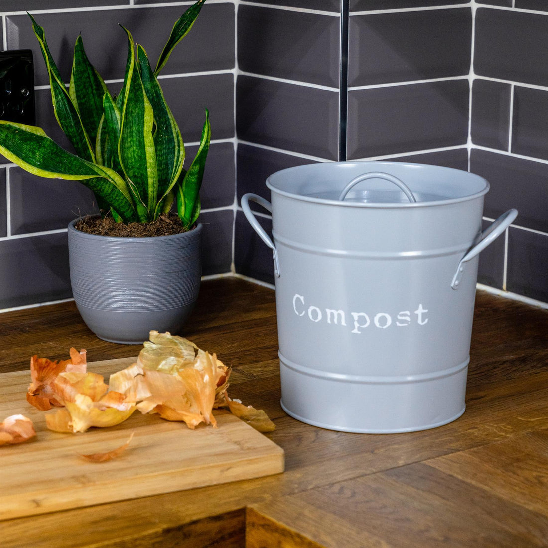 Grey Vintage Compost Bin