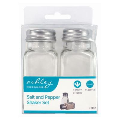 2pc Clear Glass Salt & Pepper Shaker Set - By Ashley