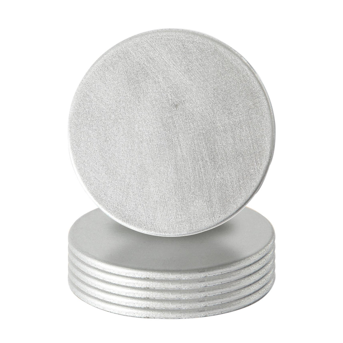 Silver Metallic Melamine Coasters - Pack of 6