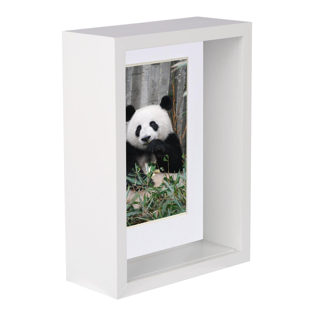 White 5" x 7" Deep Shadow Box Photo Frame with 4" x 6" White Mount