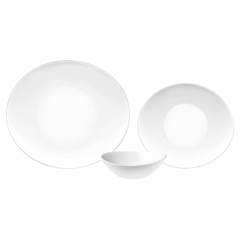 Bormioli Rocco 18 Pieces Dinner Sets Opal Glass Service Tableware Dining  Plates