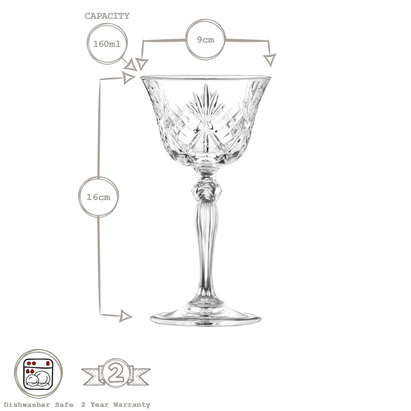 160ml Melodia Glass Champagne Saucers - Pack of 6 - By RCR Crystal