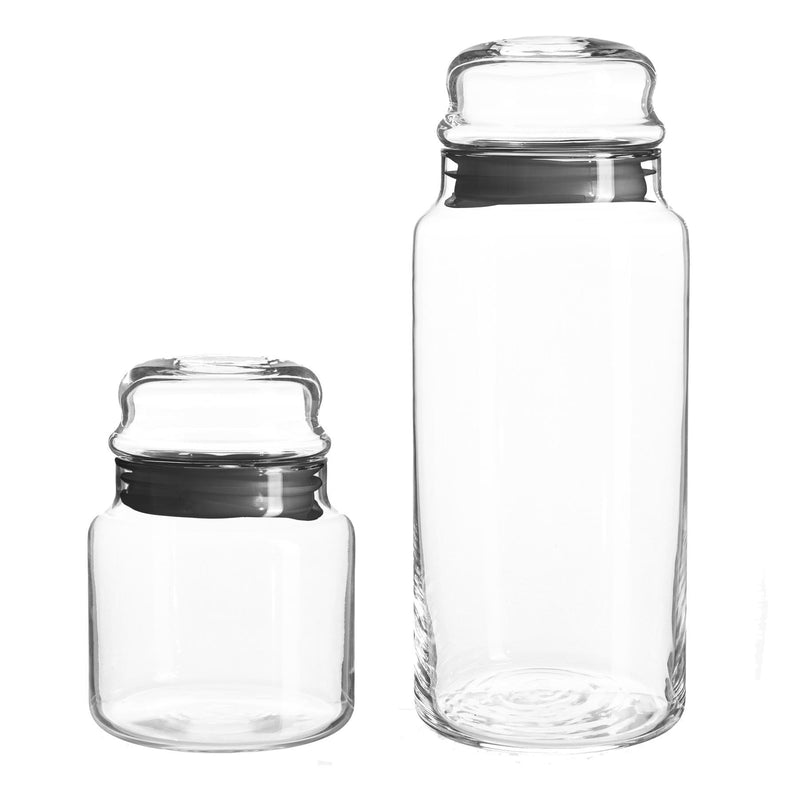 4pc Sera Glass Storage Jar Set with Glass Lids - By LAV