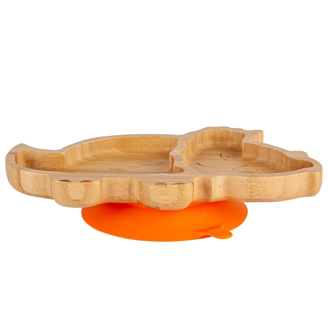 Dani the Dinosaur Bamboo Plate with Orange Suction Base