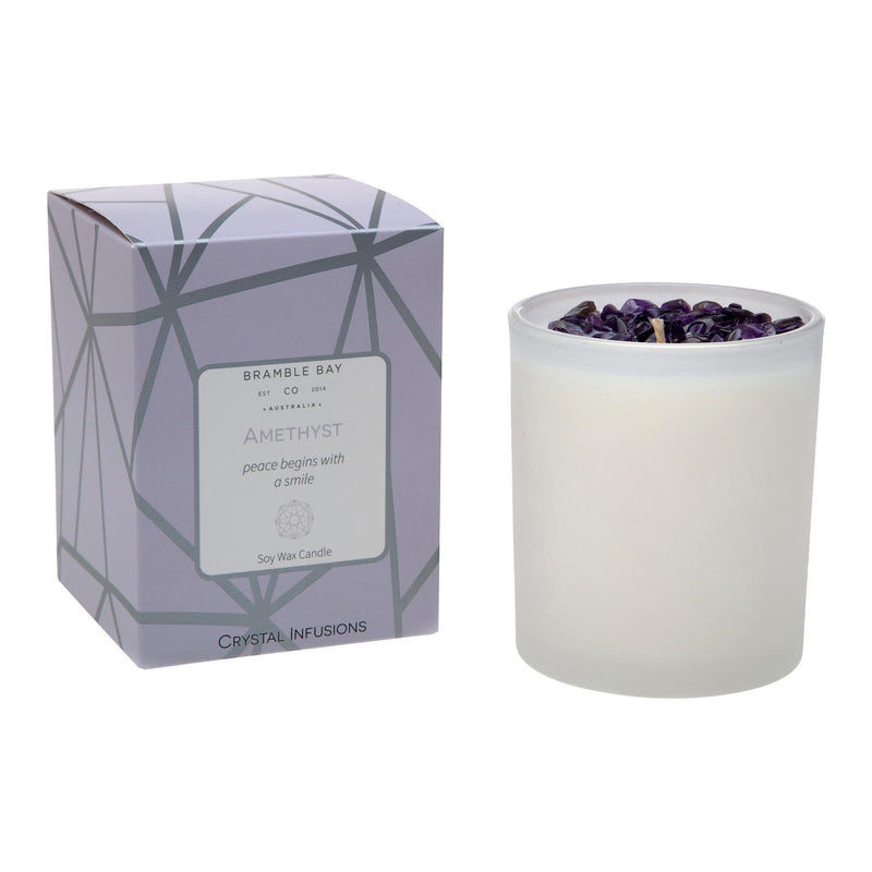 300g Amethyst Crystal Infusions Soy Wax Scented Candle - By Bramble Bay