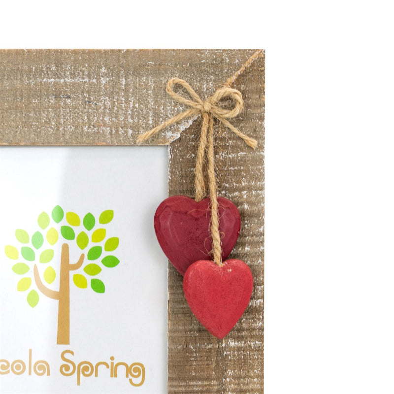 4" x 6" Wooden Standing Photo Frame with Hearts - By Nicola Spring
