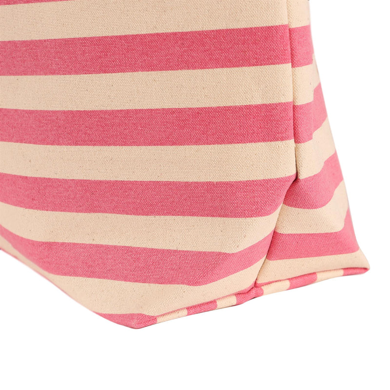 Large Striped Canvas Tote Beach Bag - By Nicola Spring