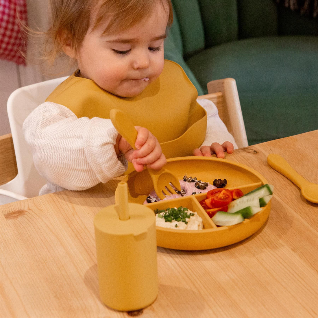 Ochre Silicone Baby Weaning Fork