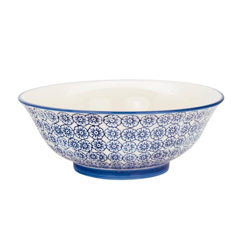 21.5cm Hand Printed China Serving Bowls - Pack of Six - By Nicola Spring
