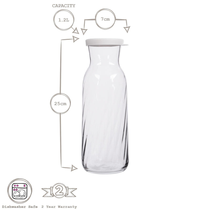 1.2L Fonte Optic Glass Carafe - By LAV