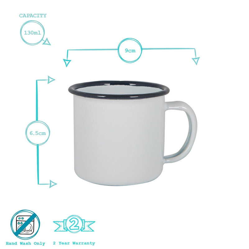 130ml White Enamel Espresso Cup - By Argon Tableware