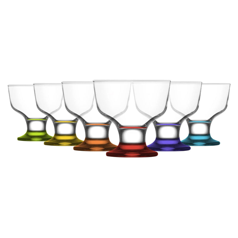 285ml Destina Multicolour Glass Ice Cream Bowls - Pack of Six  - By LAV