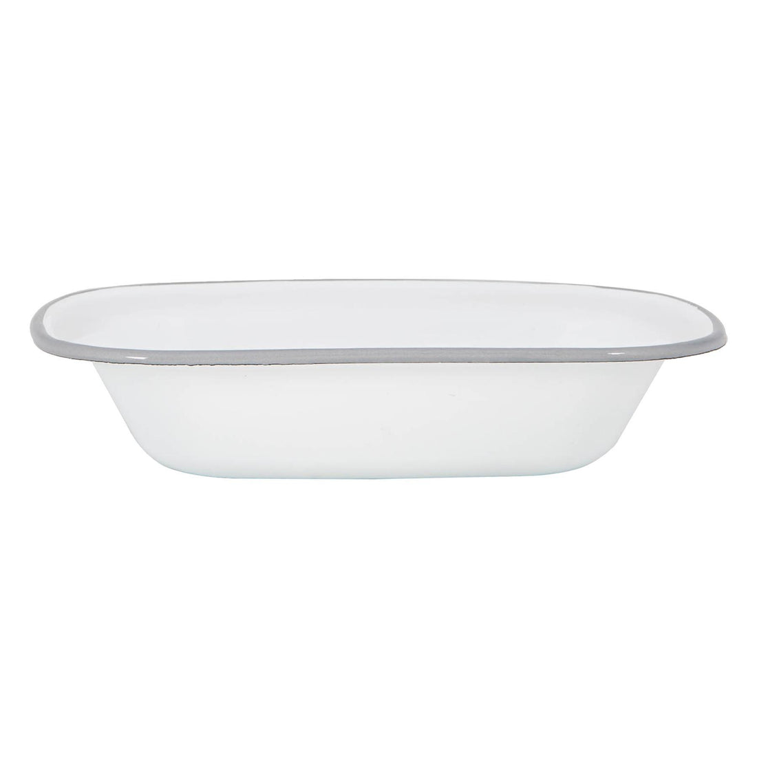 25cm White &amp; Grey Enamel Pie Dish