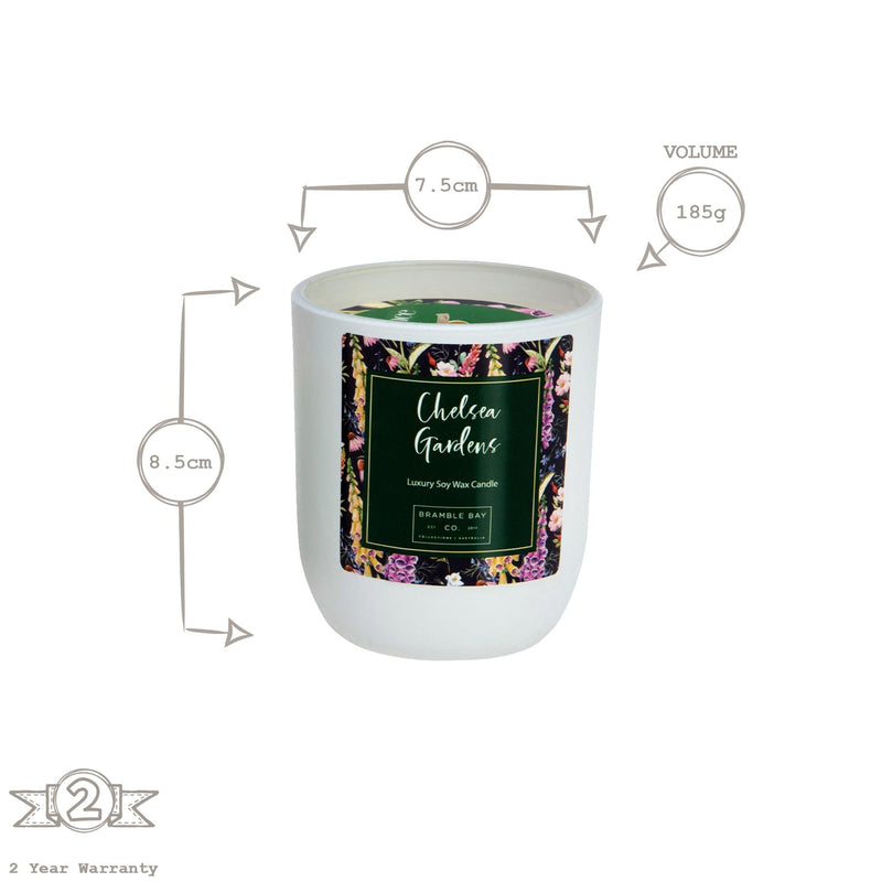 185g Chelsea Gardens Botanical Soy Wax Scented Candle - By Bramble Bay
